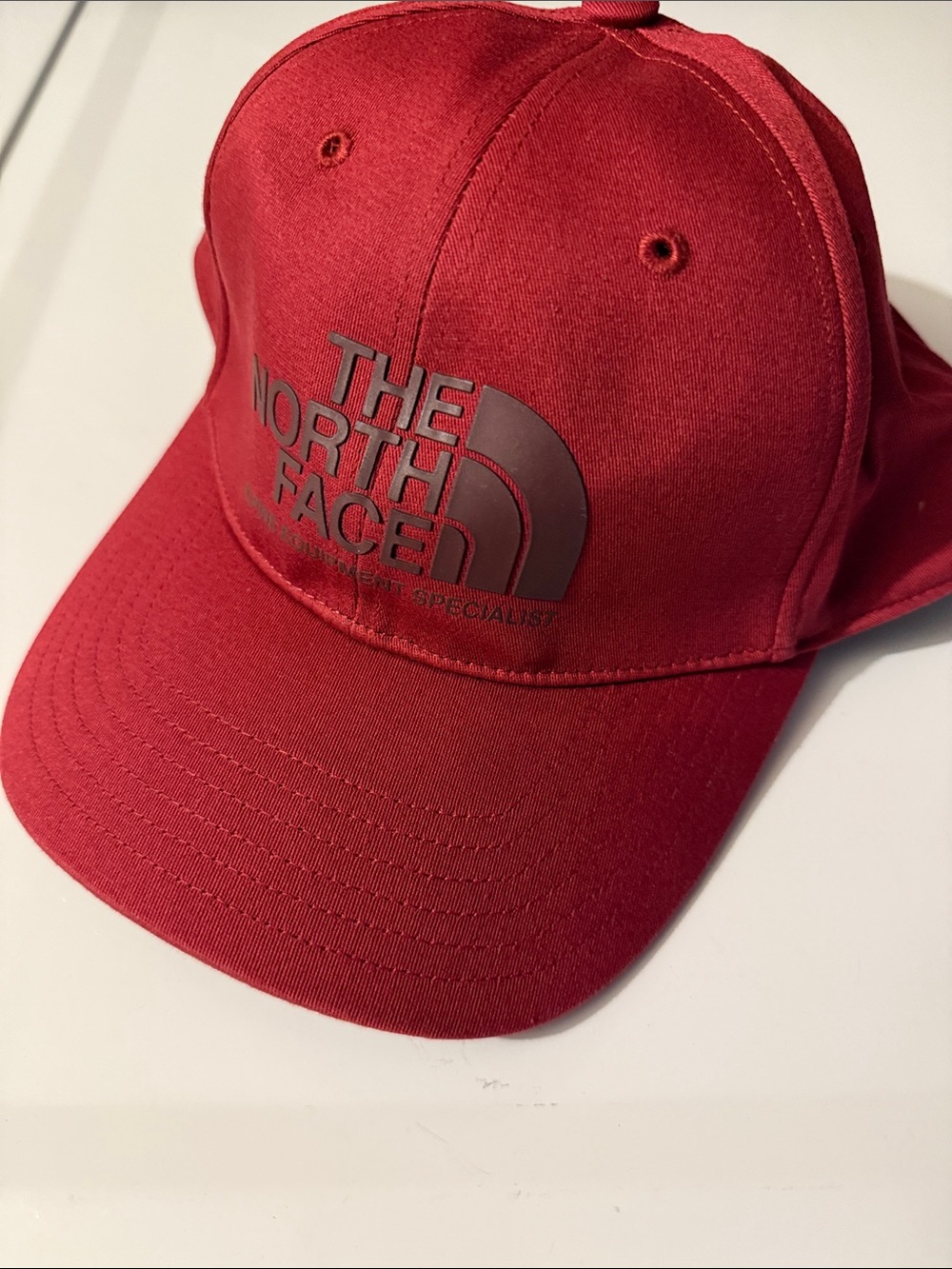 The North Face Maroon Red Logo Curved-Brim Cap